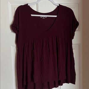 Anthropologie Deep Burgundy Blouse